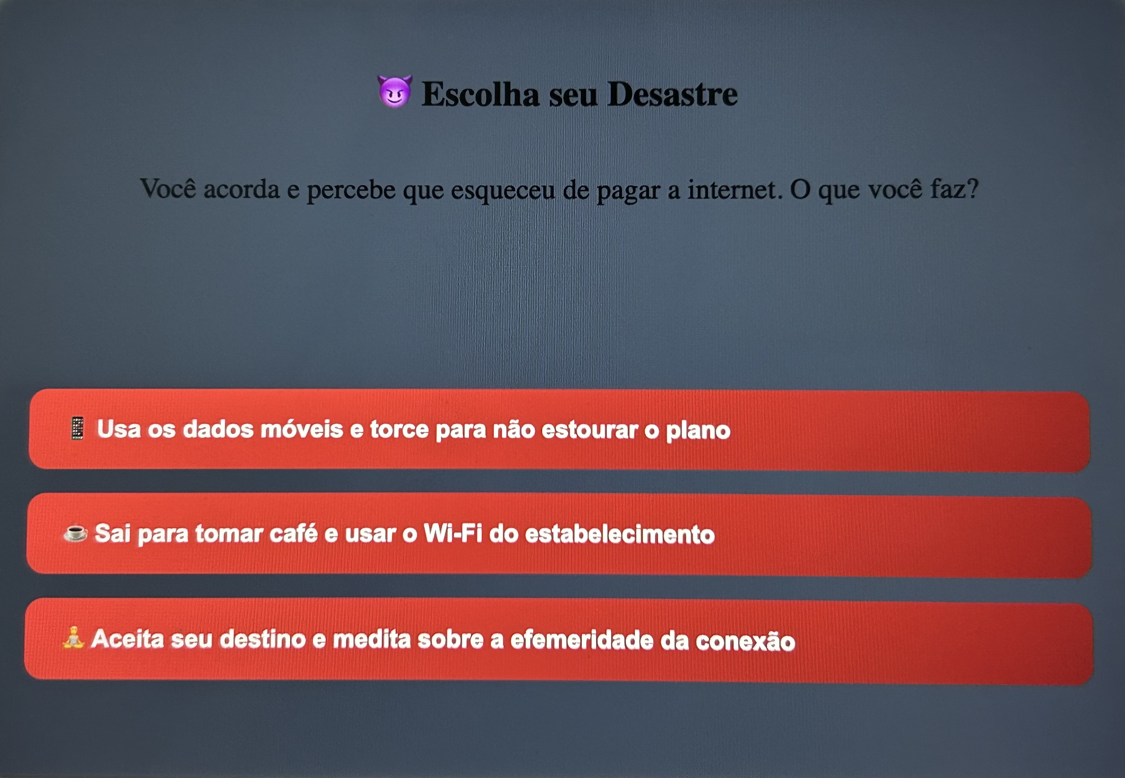 Escolha seu Desastre